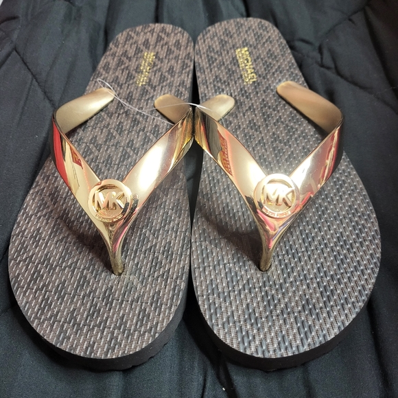 Michael Kors Shoes - MICHAEL KORS sandals gold straps NWT